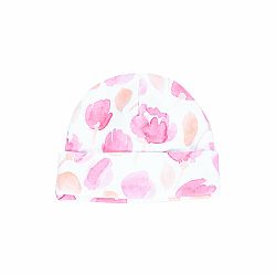 ENIE BABY Čepice dětská s ohybem Pink Leaves dívka 0-3m