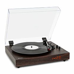 Auna auna TT-Classic Chrono, gramofon, kryt proti prachu, Bluetooth, včetně reproduktorů, 33/45/78 otáček/minutu
