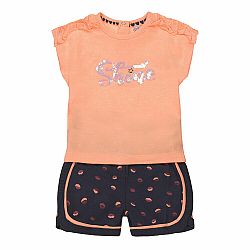 DIRKJE Set 2.d. tričko kr. rukáv + kalhoty neonová oranžová holka vel.92