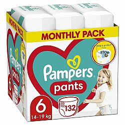 PAMPERS Activ Baby-Dry Pants Kalhotky plenkové jednorázové 6 (15+ kg) 132 ks - MĚSÍČNÍ ZÁSOBA