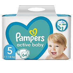 PAMPERS Active Baby pleny vel. 5 (64 ks plen) 11-16 kg