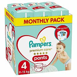 PAMPERS Premium Care Kalhotky plenkové vel. 4 (9-15 kg) 114 ks